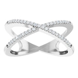 14K White Gold 1/6 CTW Natural Diamond Criss-Cross Ring