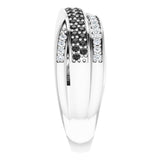 14K White 1/2 CTW Black & White Natural Diamond Ring