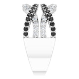 14K White Gold 1 CTW Natural Black & White Diamond Ring