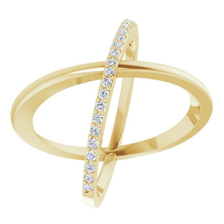 14K Yellow 1/4 CTW Natural Diamond Criss-Cross Ring