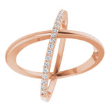 14K Rose 1/4 CTW Natural Diamond Criss-Cross Ring