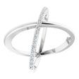 14K White 1/4 CTW Natural Diamond Criss-Cross Ring