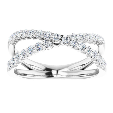 14K White 1/2 CTW Lab-Grown Diamond Criss-Cross Ring