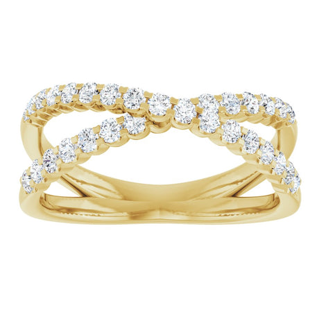 14K Yellow Gold 1/2 CTW Lab-Grown Diamond Criss-Cross Ring