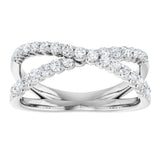 14K White Gold 1/2 CTW Lab-Grown Diamond Criss-Cross Ring