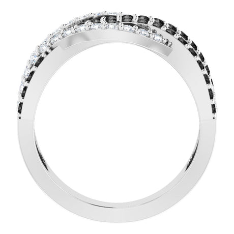 14K White Gold 1 CTW Natural Black & White Diamond Ring