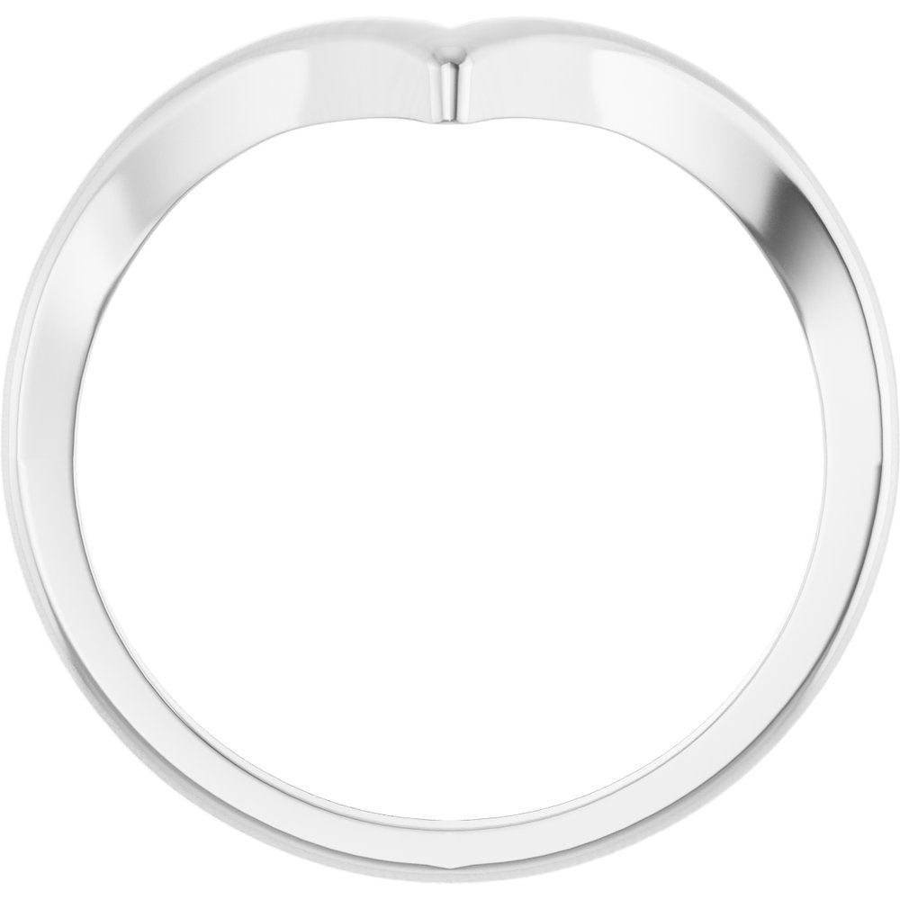 14K White Gold V Ring