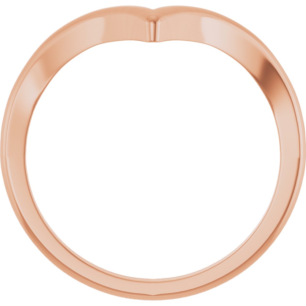 14K Rose Gold V Ring