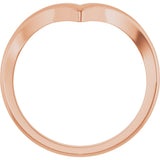 14K Rose Gold V Ring