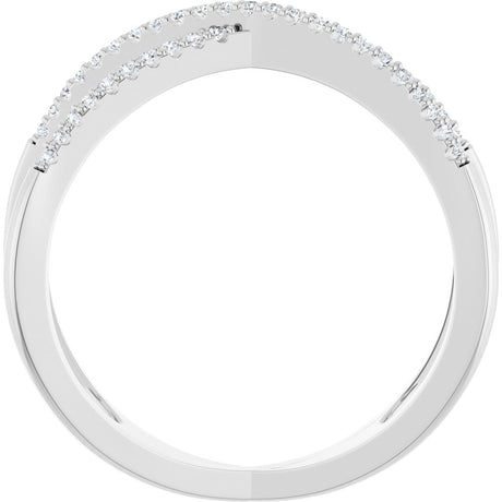 14K White Gold 1/6 CTW Natural Diamond Criss-Cross Ring
