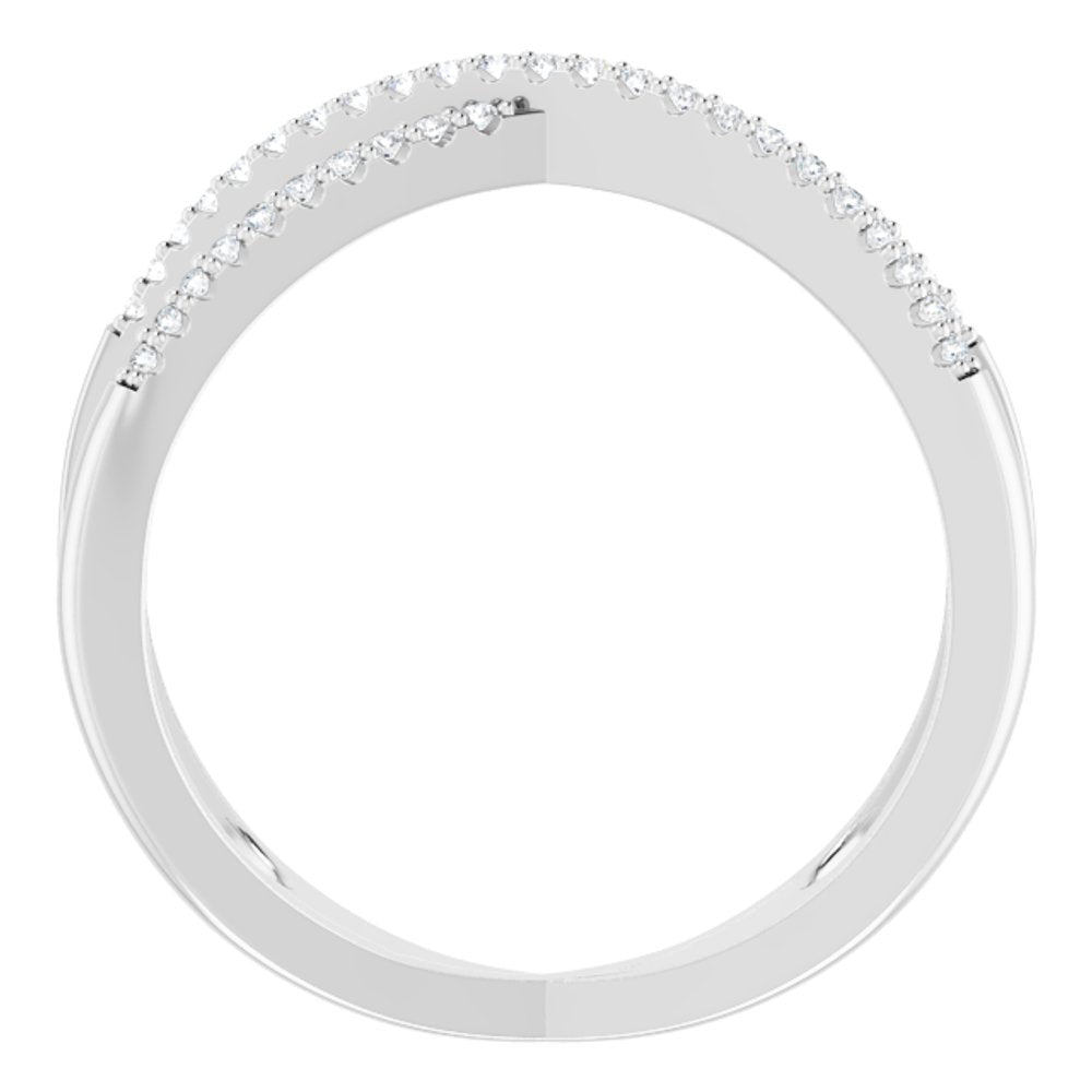 14K White Gold 1/6 CTW Natural Diamond Criss-Cross Ring