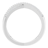 14K White Gold 1/6 CTW Natural Diamond Criss-Cross Ring