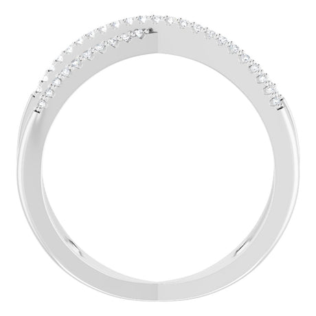 14K White Gold 1/6 CTW Natural Diamond Criss-Cross Ring
