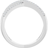 14K White Gold 1/6 CTW Natural Diamond Criss-Cross Ring