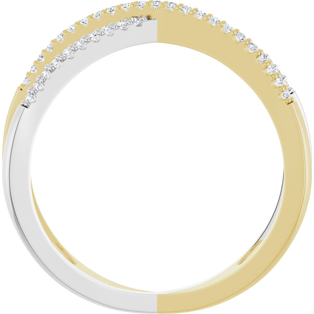 14K Yellow/White Gold 1/6 CTW Natural Diamond Criss-Cross Ring
