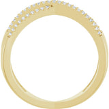 14K Yellow Gold 1/6 CTW Natural Diamond Criss-Cross Ring