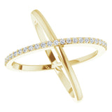 14K Yellow 1/4 CTW Natural Diamond Criss-Cross Ring