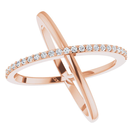 14K Rose 1/4 CTW Natural Diamond Criss-Cross Ring