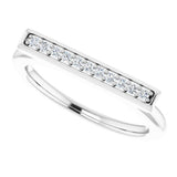 14K White 1/10 CTW Natural Diamond Bar Ring