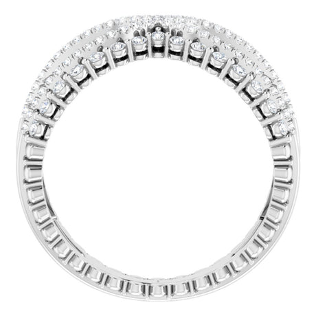 14K White Gold 1/2 CTW Natrual Diamond Negative Space Ring 