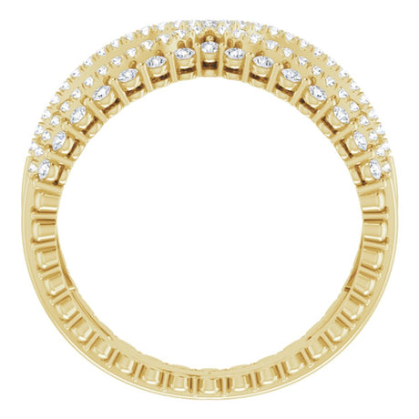 14K Yellow Gold 1/2 CTW Natrual Diamond Negative Space Ring 
