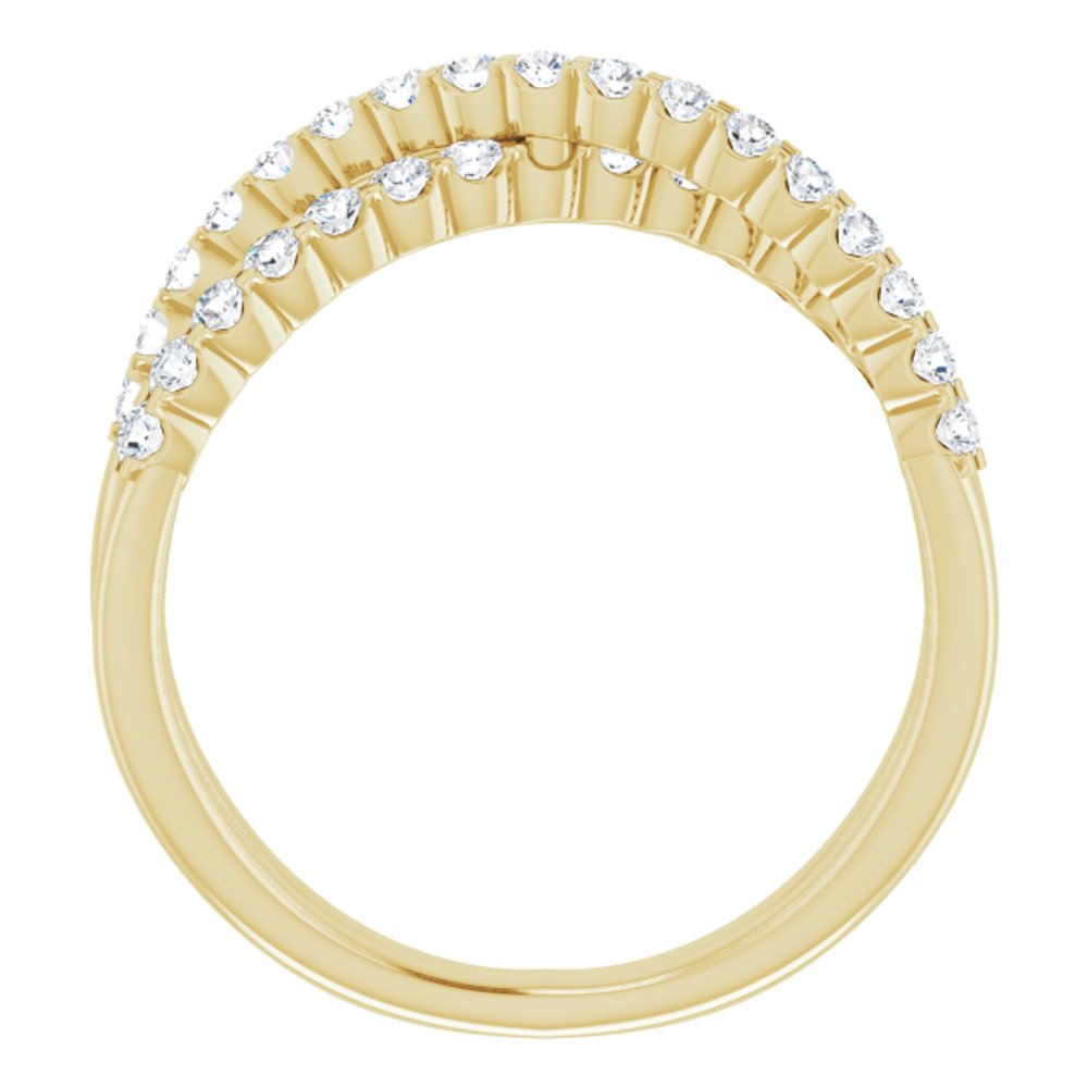 14K Yellow Gold 1/2 CTW Lab-Grown Diamond Criss-Cross Ring
