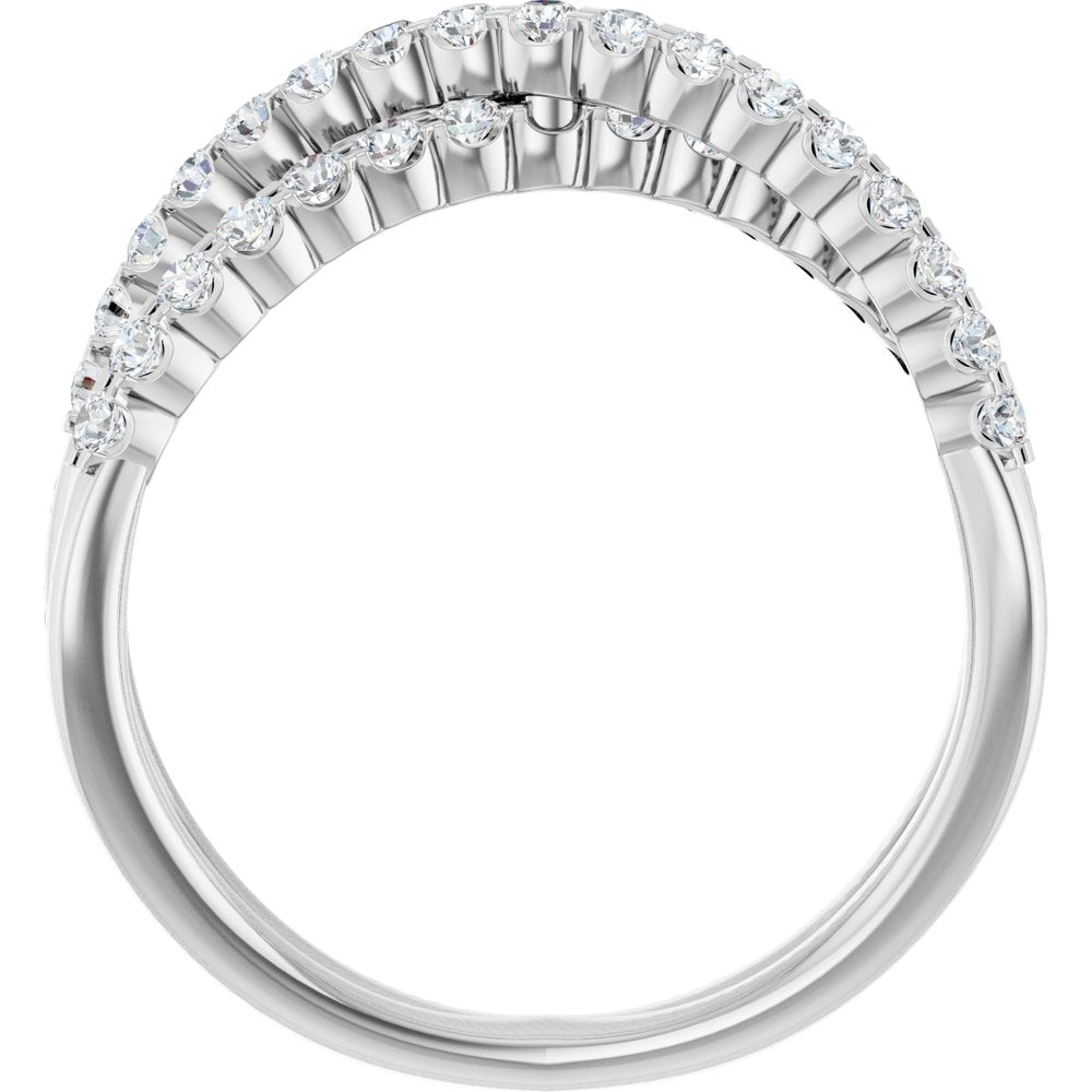 14K White Gold 1/2 CTW Lab-Grown Diamond Criss-Cross Ring