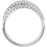 14K White Gold 1/2 CTW Lab-Grown Diamond Criss-Cross Ring