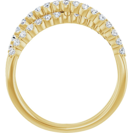 14K Yellow Gold 1/2 CTW Natural Diamond Criss-Cross Ring     