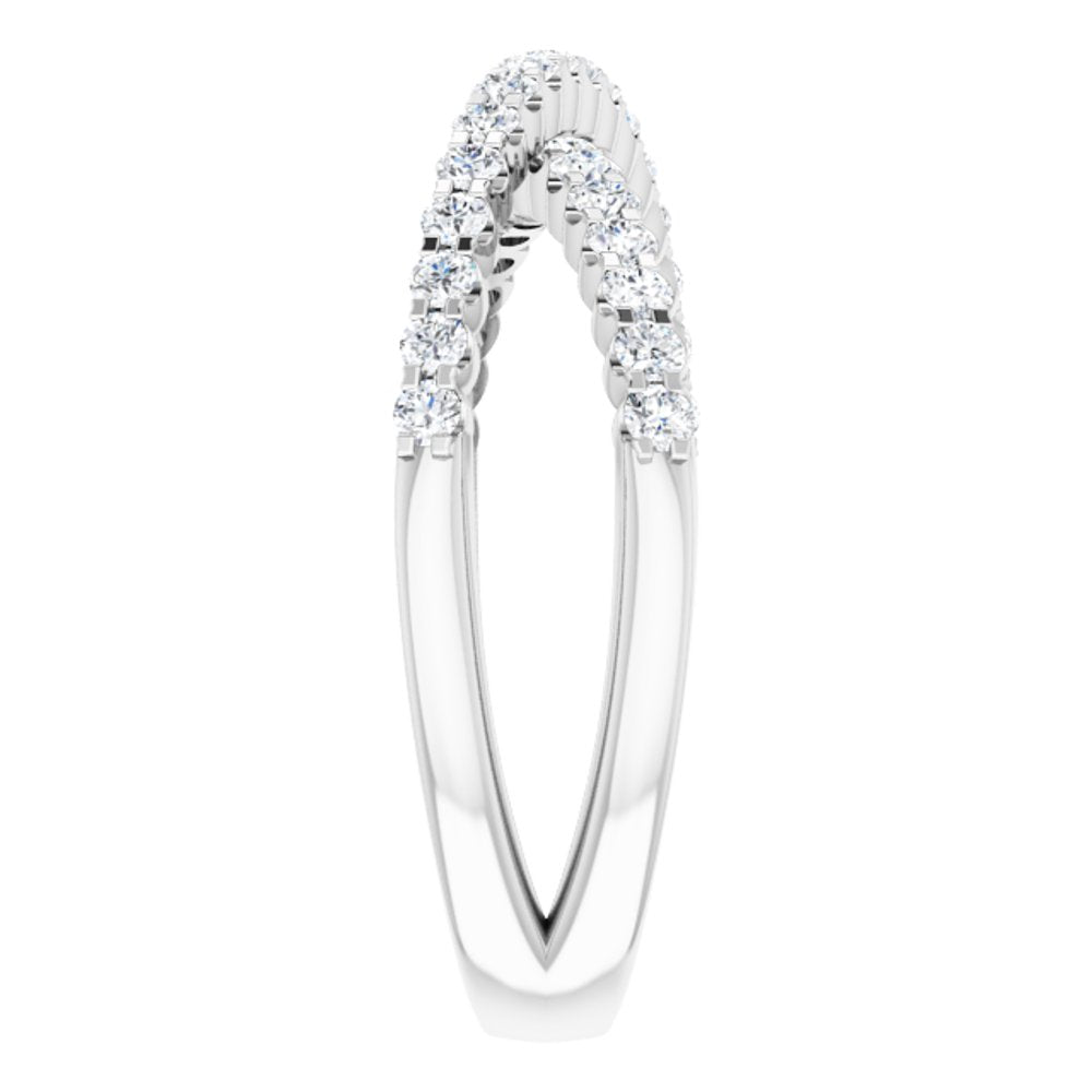 14K White 1/2 CTW Lab-Grown Diamond Criss-Cross Ring