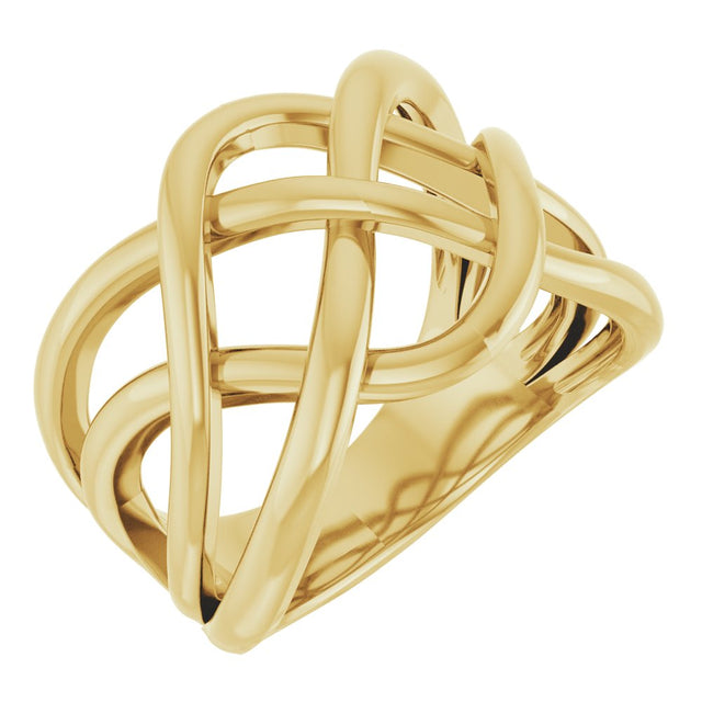 14K Yellow Criss-Cross Ring