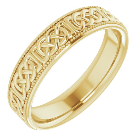 14K Yellow 6 mm Celtic-Inspired Band Size 12