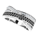 14K White 1/2 CTW Black & White Natural Diamond Ring