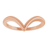 14K Rose Gold V Ring