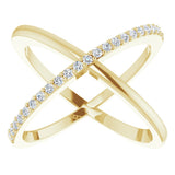 14K Yellow 1/4 CTW Natural Diamond Criss-Cross Ring