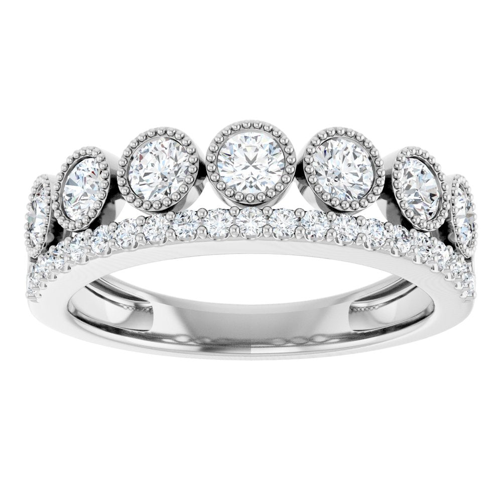 14K White 1 CTW Lab-Grown Diamond Ring