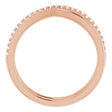 14K Rose Gold 1/8 CTW Natural Diamond Criss-Cross Ring