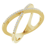 14K Yellow 1/6 CTW Natural Diamond Criss-Cross Ring