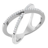 14K White Gold 1/6 CTW Natural Diamond Criss-Cross Ring
