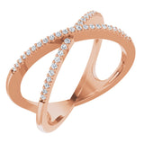 14K Rose 1/6 CTW Natural Diamond Criss-Cross Ring