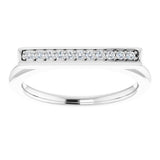 14K White 1/10 CTW Natural Diamond Bar Ring