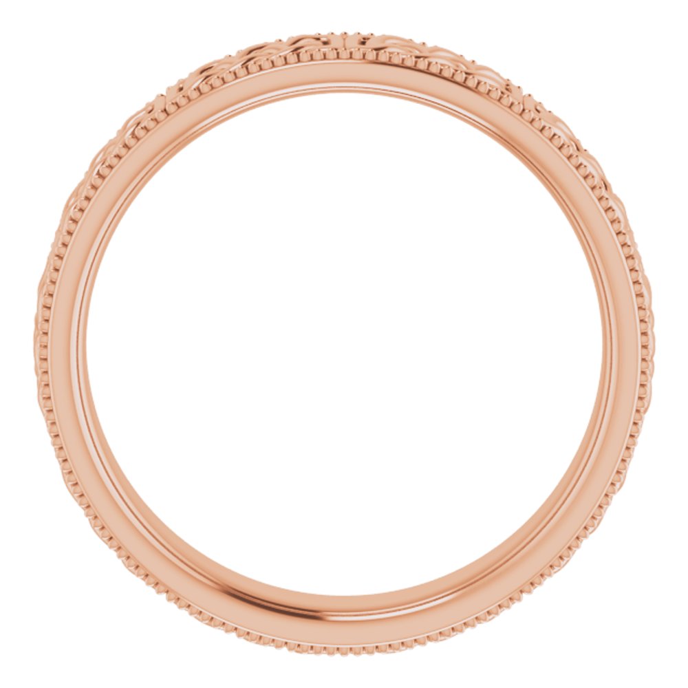 14K Rose 6 mm Celtic-Inspired Band Size 11
