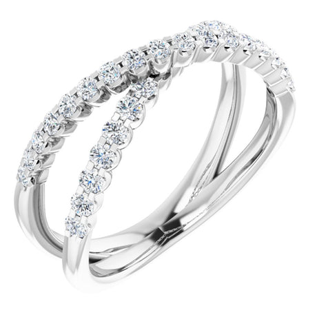 14K White Gold 1/2 CTW Lab-Grown Diamond Criss-Cross Ring
