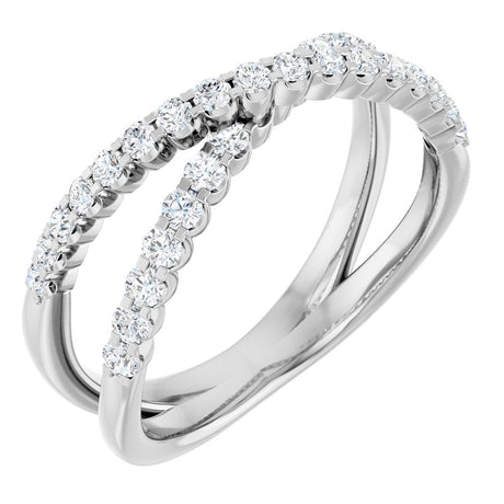 14K White Gold 1/2 CTW Lab-Grown Diamond Criss-Cross Ring