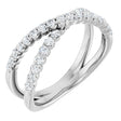 14K White Gold 1/2 CTW Lab-Grown Diamond Criss-Cross Ring