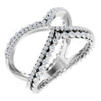14K White Gold 1/2 CTW Natrual Diamond Negative Space Ring 