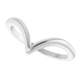 14K White Gold V Ring