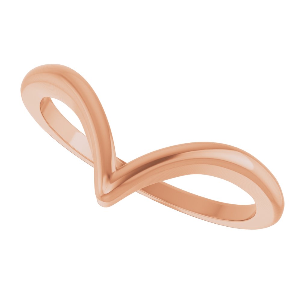 14K Rose Gold V Ring