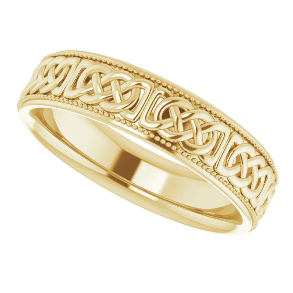 14K Yellow 6 mm Celtic-Inspired Band Size 12