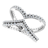 14K White Gold 1/2 CTW Natrual Diamond Negative Space Ring 